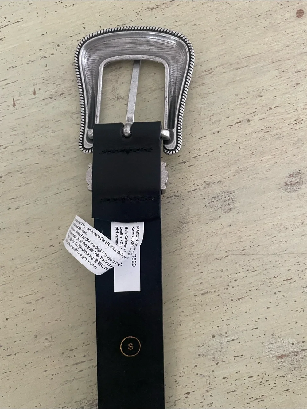 J. CREW Western buckle belt in Black Leather Size S CR829
